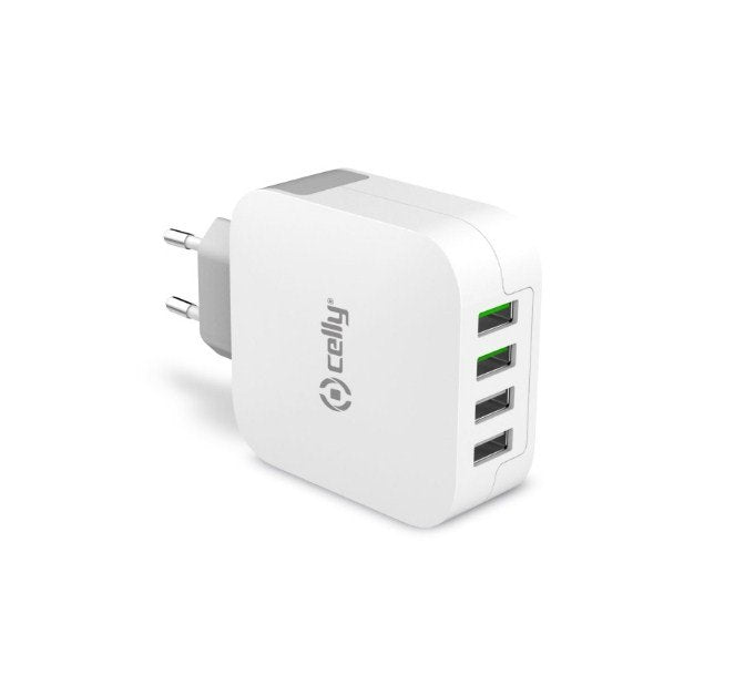 EAN 8021735721031 - Celly TC4USBTURBO cargador de dispositivo móvil Smartphone, Tableta Blanco Corriente alterna Interior imagen 1