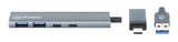EAN 766623181075 - Manhattan 181075 hub de interfaz USB 3.2 Gen 1 (3.1 Gen 1) Type-A + Type-C 5000 Mbit/s Gris imagen 3