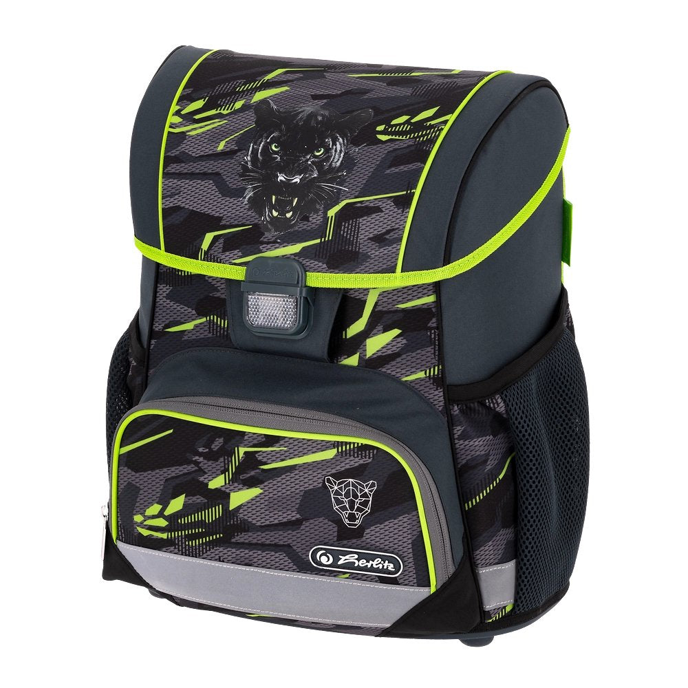 Herlitz Juego De Mochilas Escolares De 4 Piezas, 17 L, Ergonómica,Gris, Verde