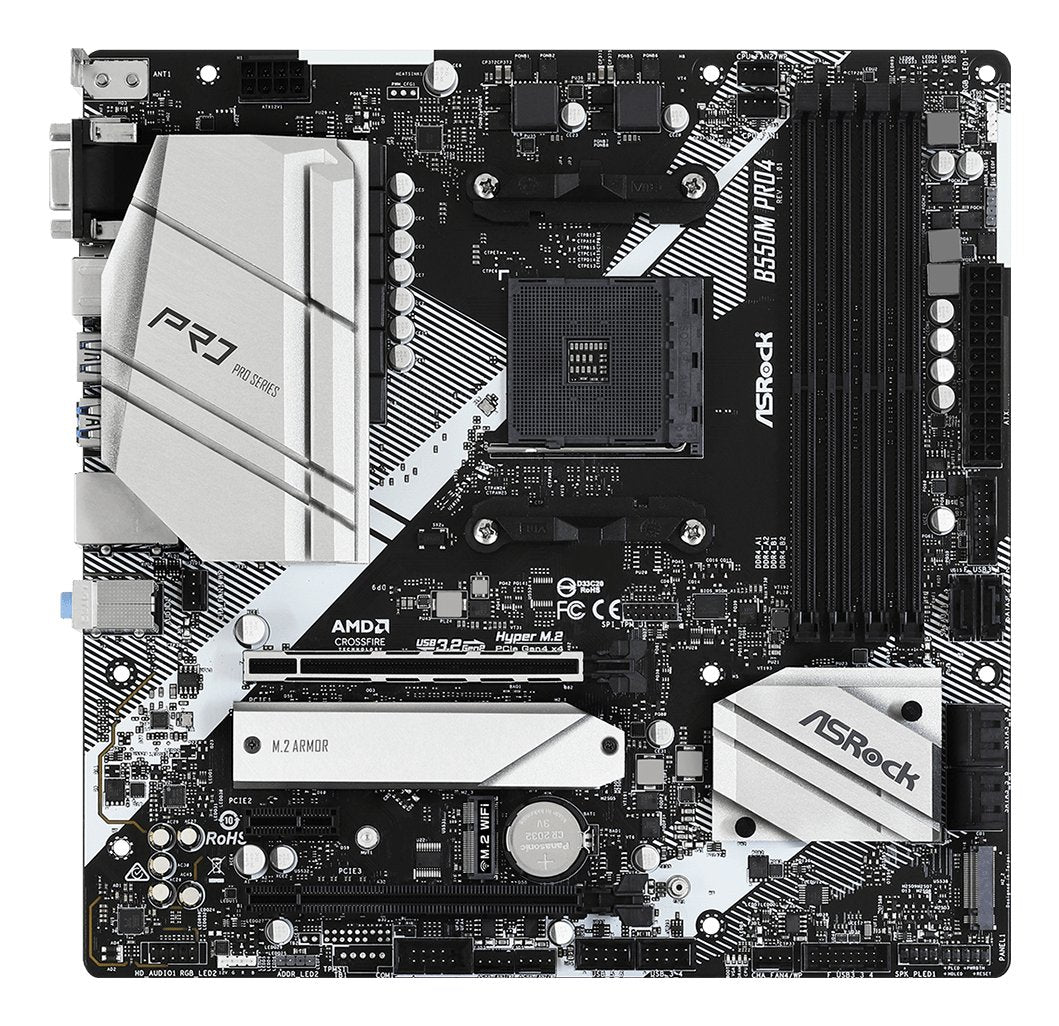 Placa Base Asrock Am4 B550m Pro4 M-Atx/4xddr4/6xsata6/2xusb 3.2/2xusb 2.0 90-Mxbdk0-A0uayz