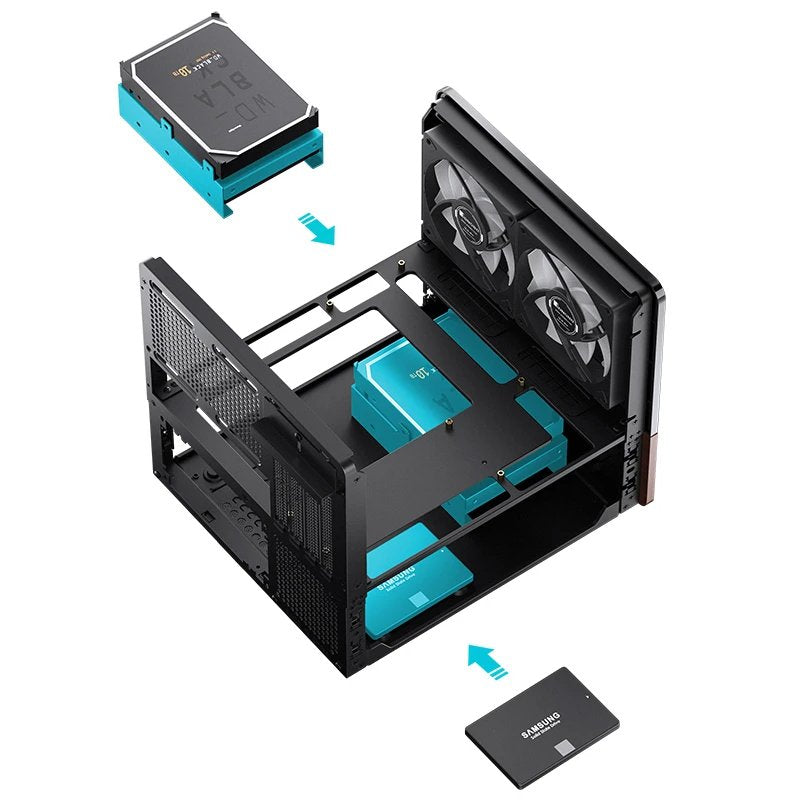 Jonsbo V12 Pc Carcasa, Mini-Tower, Micro-Atx - Negro