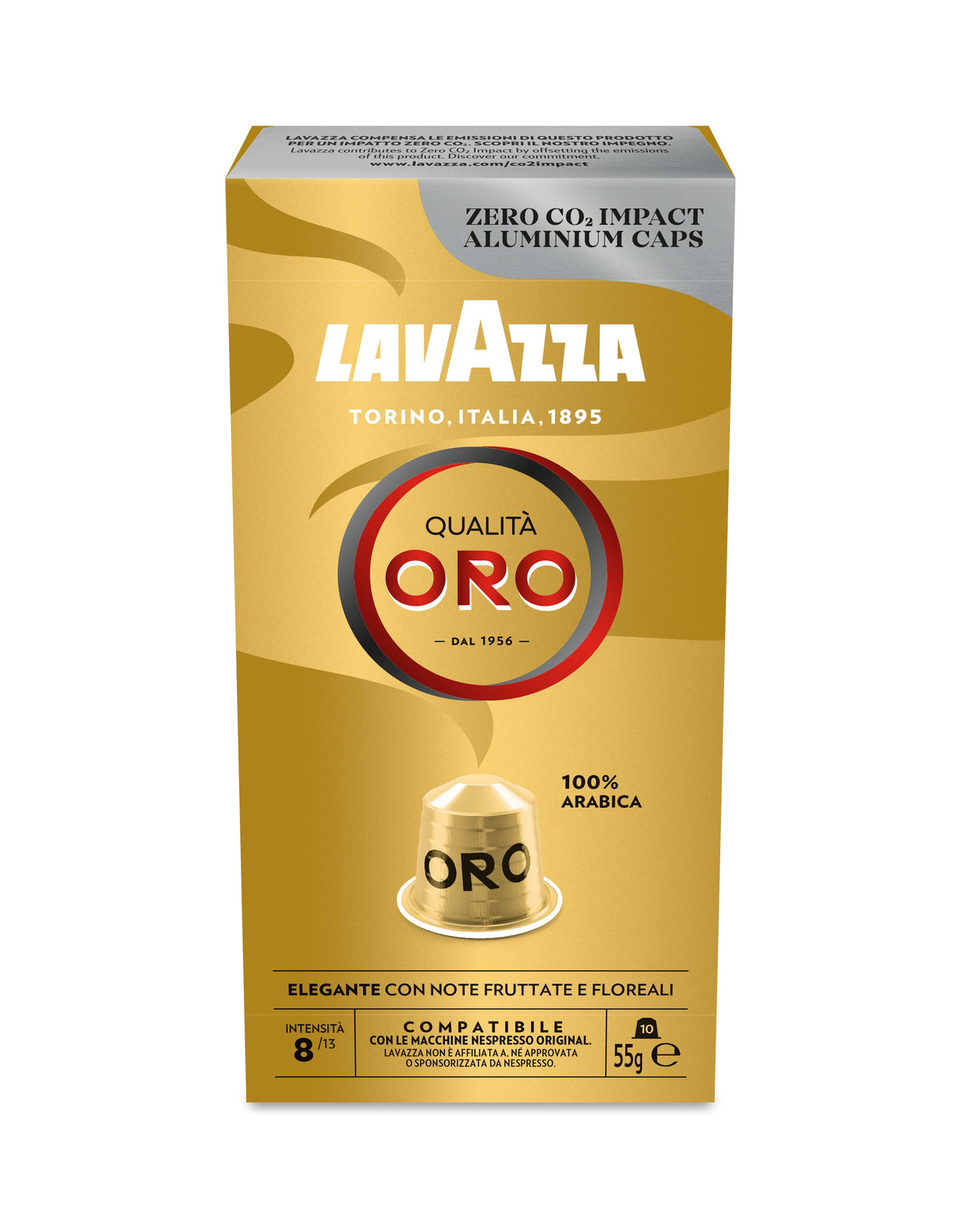 Cápsula Lavazza Qualitá Oro Para Cafeteras Nespresso Caja De 10