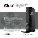 Club3d Usb 3.0 Dual Display 4k60hz Docking Station