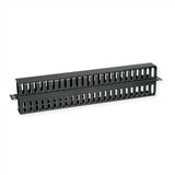 Value 19-Zoll-Frontplatte 1 He, Beidseitig Mit Cablekanal, Schwarz