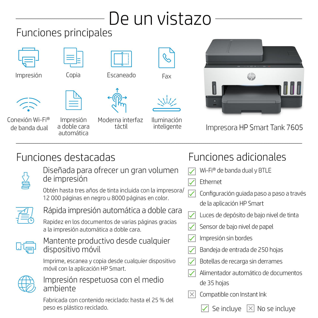 EAN 5715328197367 - HP Smart Tank 7605 All-in-One Printer Inyección de tinta térmica A4 4800 x 1200 DPI 15 ppm Wifi imagen 4