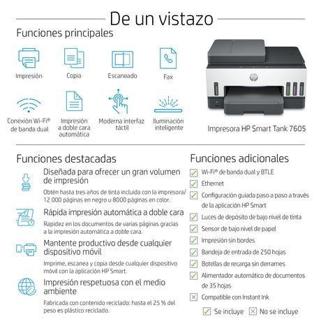 EAN 5715328197367 - HP Smart Tank 7605 All-in-One Printer Inyección de tinta térmica A4 4800 x 1200 DPI 15 ppm Wifi imagen 4