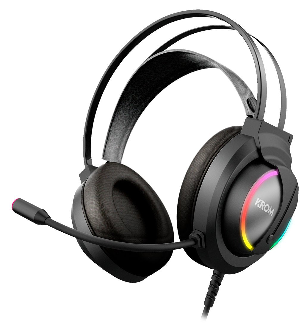 Auriculares Micro Krom Kappa Gaming Rgb 50mm/Rgb Led/ Microfono Flexible/Usb/Jack 3.5mm Nxkromkappa