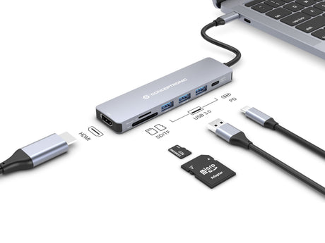 EAN 4015867230886 - Conceptronic DONN19G base para portátil y replicador de puertos Alámbrico USB 3.2 Gen 1 (3.1 Gen 1) Type- imagen 7