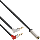 Adaptador De Auriculares Inline Slim Audio Plane, 2x 3,5 Mm M A 3,5 Mm F 3 Pines, 0,15 M