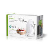 Nedis Batidora Mezcladora  200 W  5 Ajustes De Velocidad  Funcion Turbo   Blanco / Gris