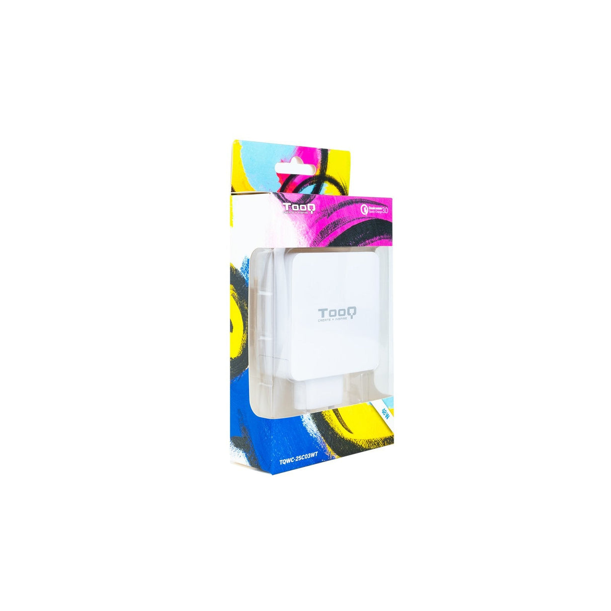 Tooq Cargador De Pared Usb 3.0, Usb-C - Carga Rapida - Blanco