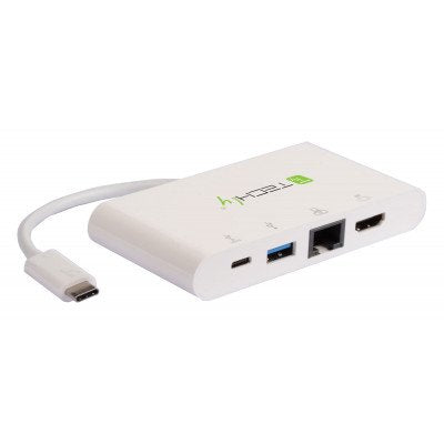 Hub Techly Iadap Usb31-Dock1 De Interfaz Usb 3.2 Gen 1 (3.1 Gen 1) Type-C 5000 Mbit/S Blanco