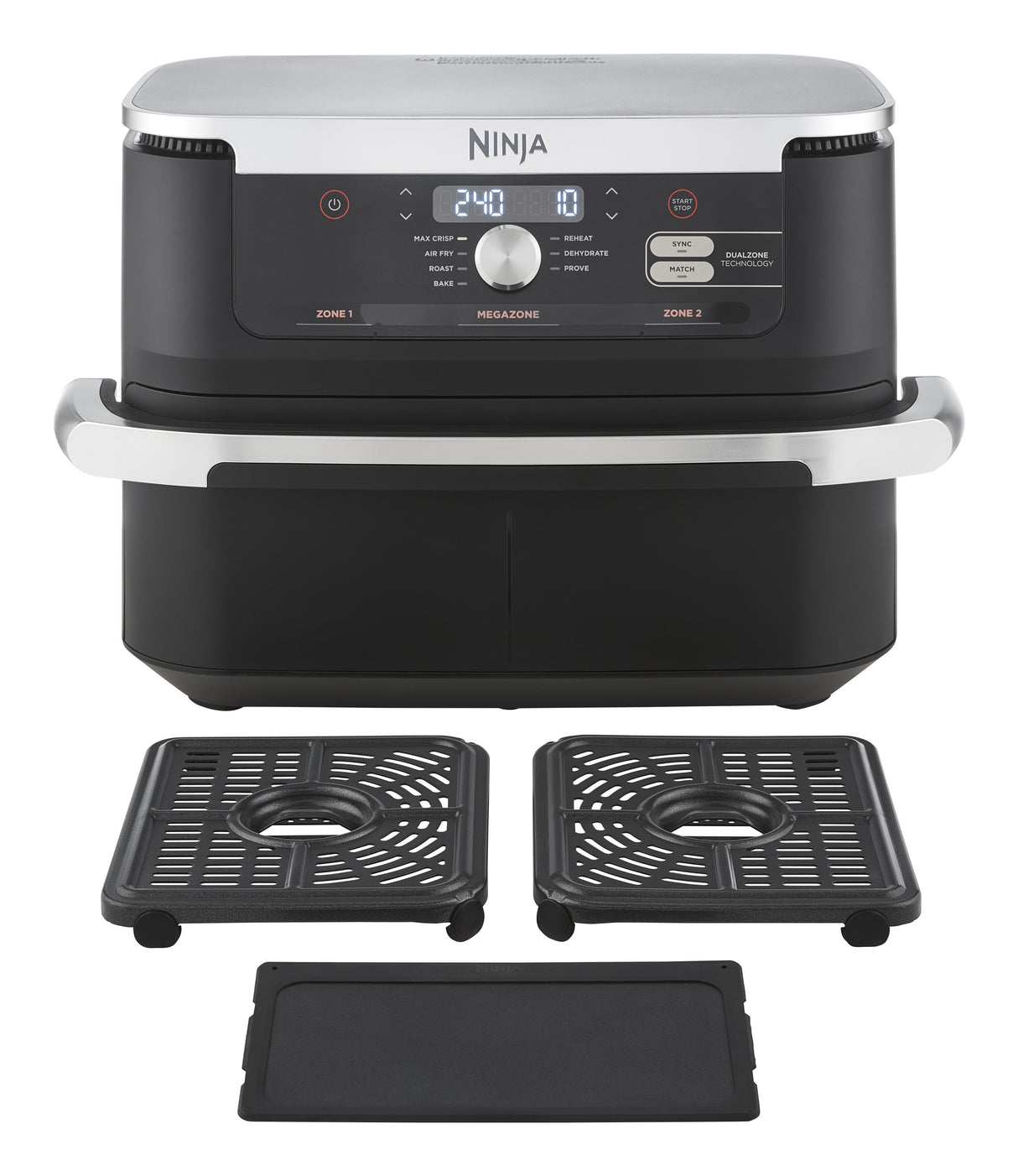 EAN 0622356270373 - Ninja AF500EU freidora Doble 10,4 L Independiente 2470 W Freidora de aire caliente Negro, Acero inoxidabl imagen 7