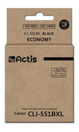 Tinta Actis Kc-551bk (Reemplazo De Canon Cli-551bk - Estándar - 12 Ml - Negra)