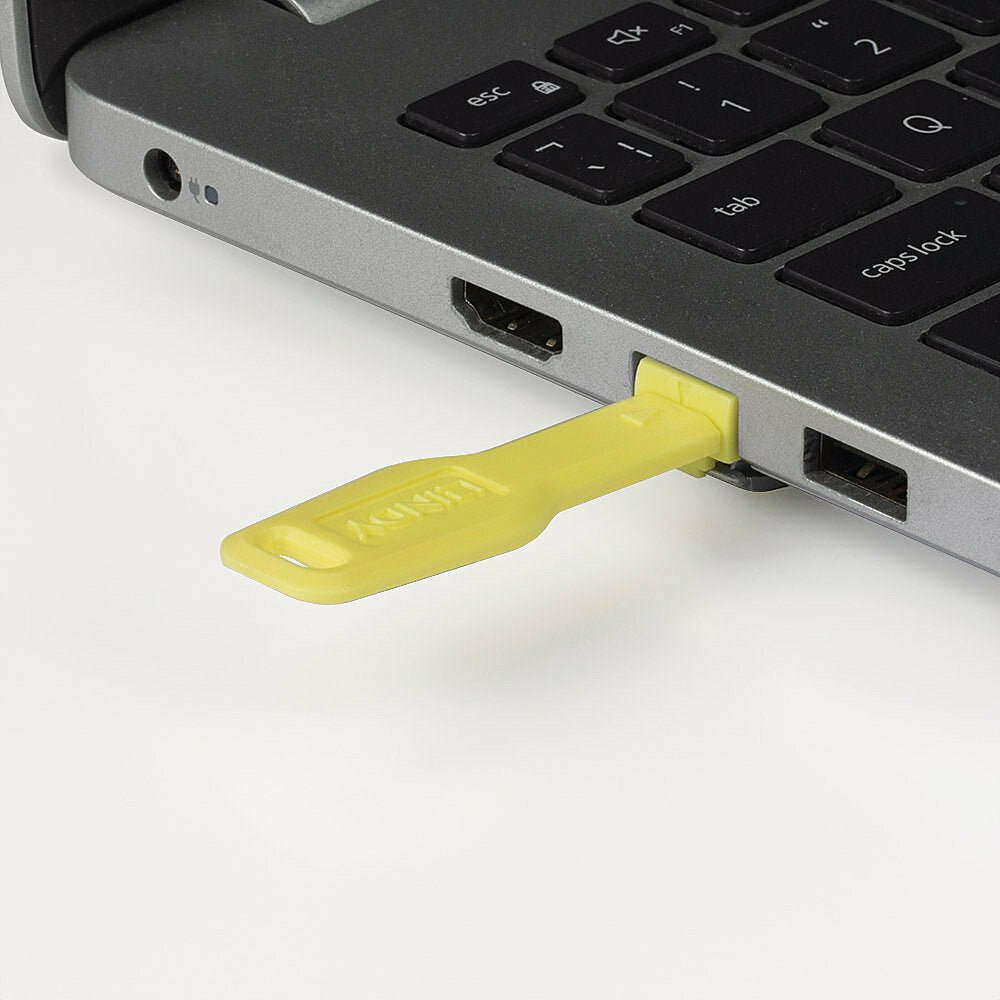 Lindy 47899 Bloqueador De Puerto Llave De Bloqueador De Puerto Rj-45 Amarillo Acrilonitrilo Butadieno Estireno (Abs)