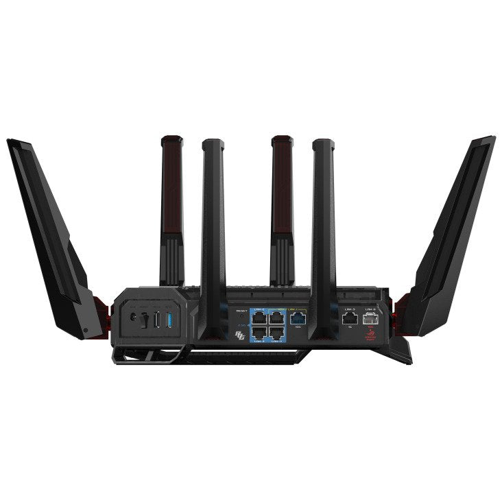 Asus Rog Rapture Gt-Bn98, Wi-Fi 8 (802.11bn), Quad-Band (2.4 Ghz / 5 Ghz-1 / 5 Ghz-2 / 6 Ghz), Ethernet/Lan, Negro, Blanco, Tabletop-Router