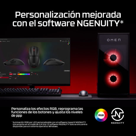 EAN 0198122802449 - HyperX Pulsefire Fuse Wireless Gaming Mouse ratón Juego Ambidextro RF Wireless + Bluetooth Óptico 12000 D imagen 6