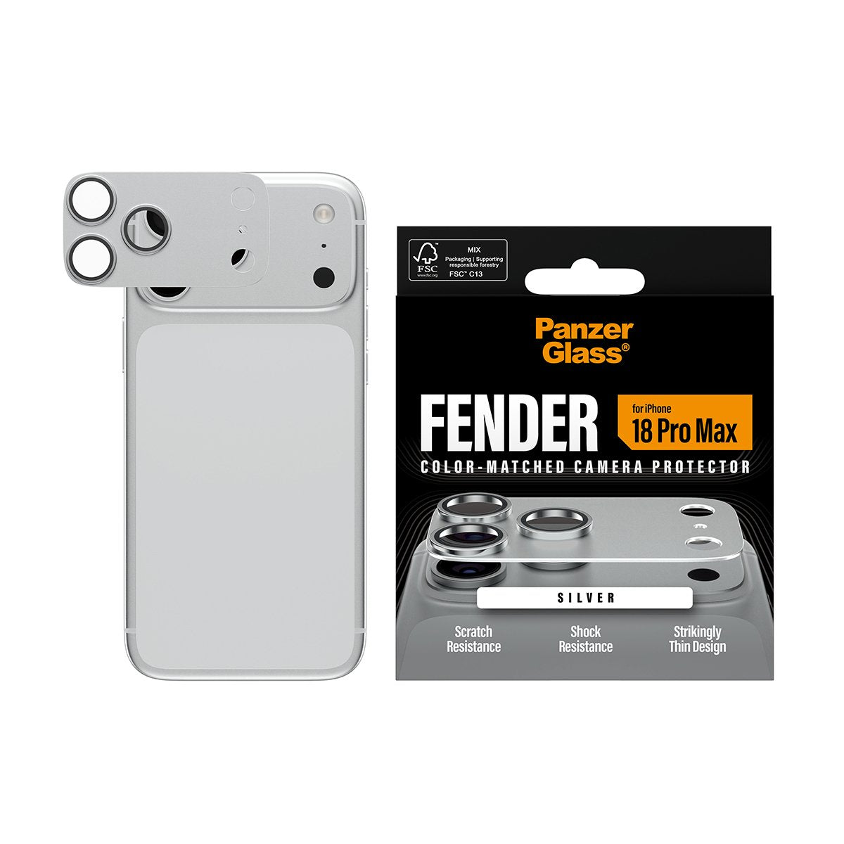 Panzerglass Fender Ip 18 Pro Max Silber Kameraschutz