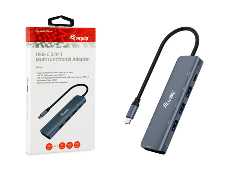 EAN 4015867228869 - Equip 133487 hub de interfaz USB 3.2 Gen 1 (3.1 Gen 1) Type-C 5000 Mbit/s Negro, Gris imagen 3