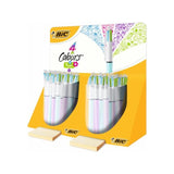 Bic 4 Colours Fun Expositor Con 40 Boligrafos De Bola Retractil - Punta Media De 1.0mm - Tinta Con Base De Aceite -