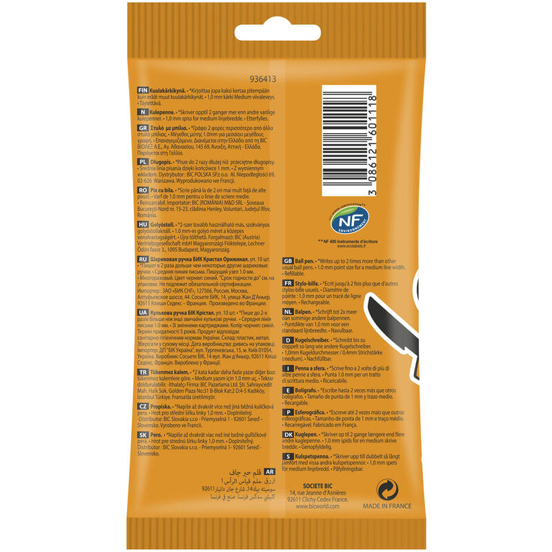 Bic Blister De 10 Unidades - Boli Bic Cristal Azul - Punta 1.0mm