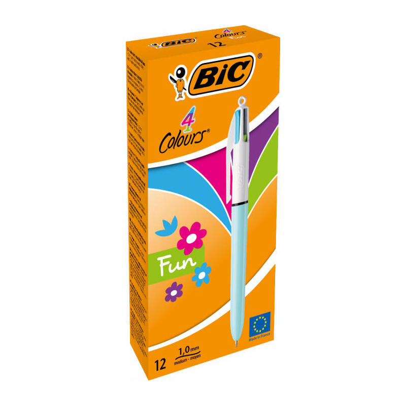 Bic  Boligrafo 4 Colores Fashion , Punta 1mm , 887777