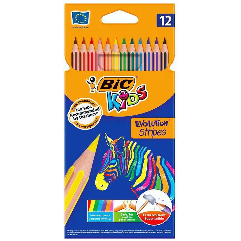 Bic Lápices De Colores Kids Evolution Stripes Estuche De 12
