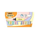 Bic Marking Highlighter Flat Pastel Pack De 10 Marcadores Fluorescentes - Punta Biselada - Trazo Entre 1.20 Y 4.60 Mm -