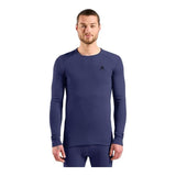 Bielizna Termoaktywna Z Dlugim Rekawem Odlo Bl Top Crew Neck L/S Active Warm Roz. M Niebieska