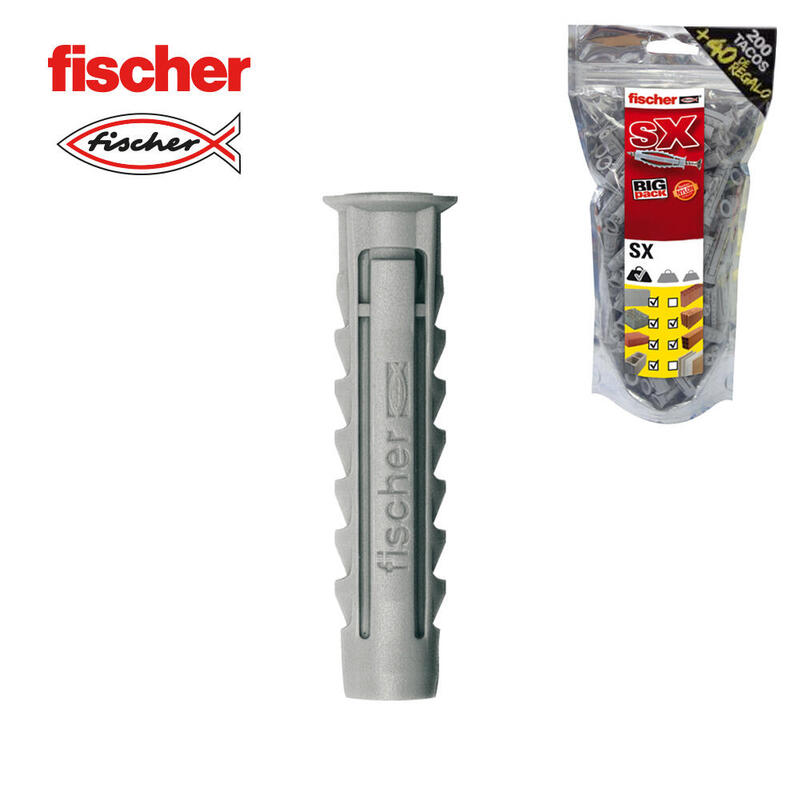 Big Pack Tacos Fischer Sx Ø6x30mm 200 Unid. + 40 Unid. Gratis 568725