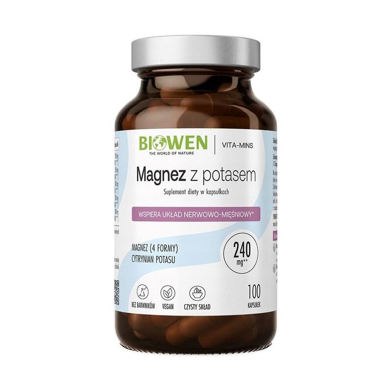 Biowen Magnesio 4x Con Potasio  Complemento Alimenticio Para Personas  100 Cápsulas