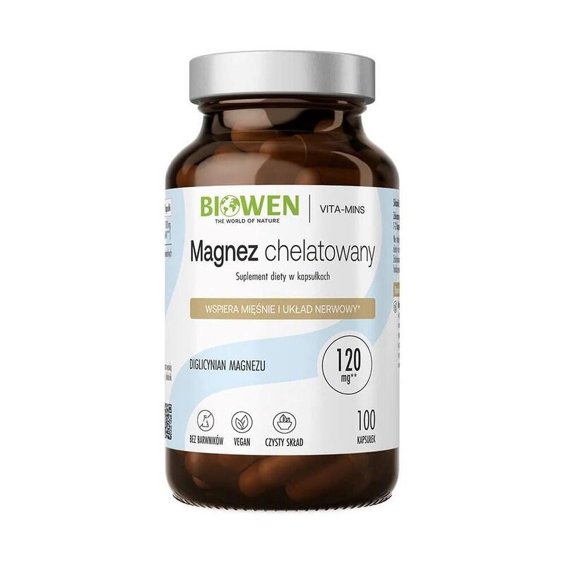 Biowen Magnesio Quelado Bisglicinato  Complemento Alimenticio Para Personas  100 Cápsulas