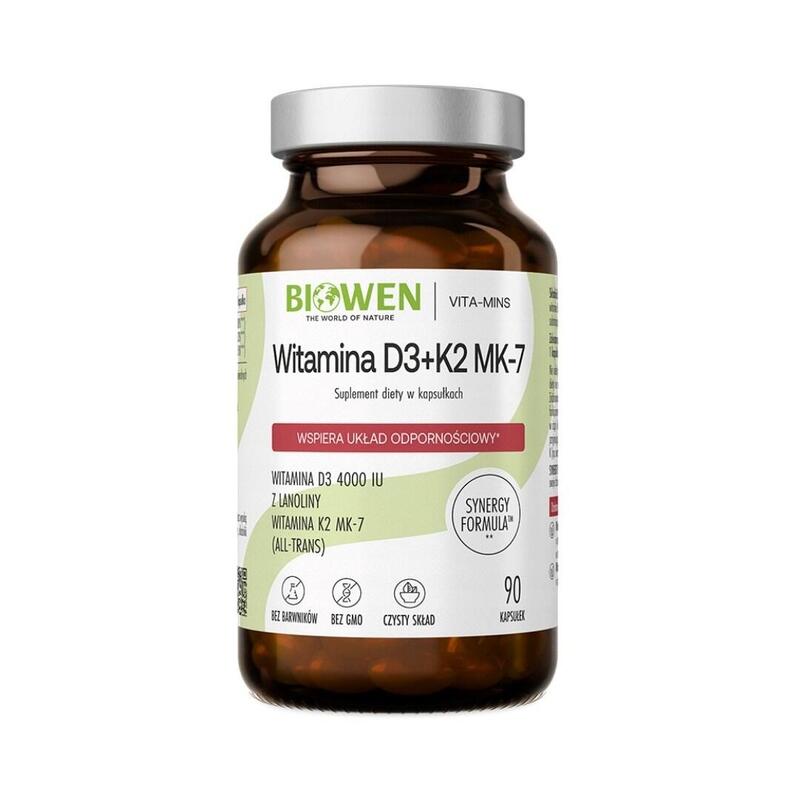 Biowen Vitaminas D3 + K2 Mk-7  Complemento Alimenticio Para Personas  90 Cápsulas