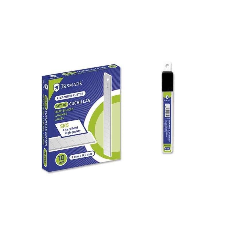 Bismark Blister De 10 Cuchillas De Recambio En Acero De Alta Calidad Sk5 - Plata