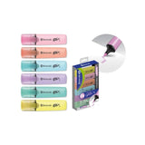Bismark Pack De 6 Marcadores Fluorescentes Glitter Pastel - Tinta De Secado Rapido - Punta Biselada - Ideal Para