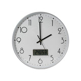 Bismark Reloj Oficina Blanco Con Digital - Numeros Negros - Cristal Exterior - Manecillas De Aluminio - Marcador