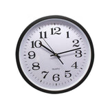 Bismark Reloj Oficina Grande - Lente De Cristal - Manecillas De Aluminio - Esfera De Pvc - Negro