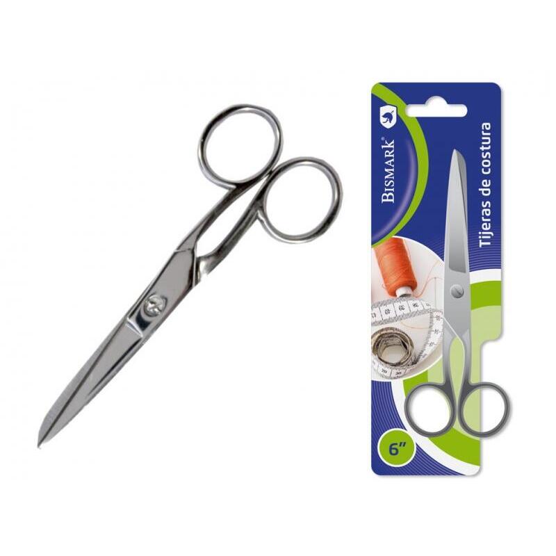 Bismark Tijera Costura 6 Acero Inoxidable - Fijacion Por Tornillo - Presion Constante Entre Hojas - Presentacion En