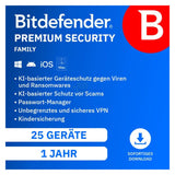 Bitdefender Premium Security Family (25 Dispositivos + 5 Usuarios - 1 Año) Dach Esd - Licencia Electrónica