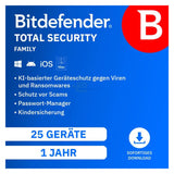Bitdefender Total Security Family (25 Dispositivos + 5 Usuarios - 1 Año) Dach Esd - Licencia Electrónica