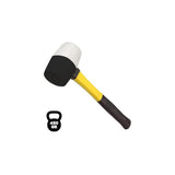 Blim Mazo Para Trabajos Delicados - Peso 450 G - Cabeza De Caucho - Mango De Fibra - Color Blanco Y Negro