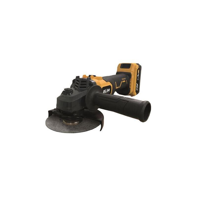 Blim Radial A Bateria 125mm 20v 4.0ah - Velocidad Sin Carga 8500rpm - Agarre Ergonomico Suave - Color Amarillo