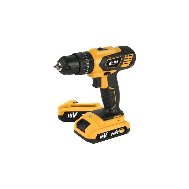 Blim Taladro Percutor A Bateria 16v 2ah - 30nm Par Maximo - 2 Velocidades 0-400/0-1500rpm - Incluye 2 Baterias Y Maletin De Transporte