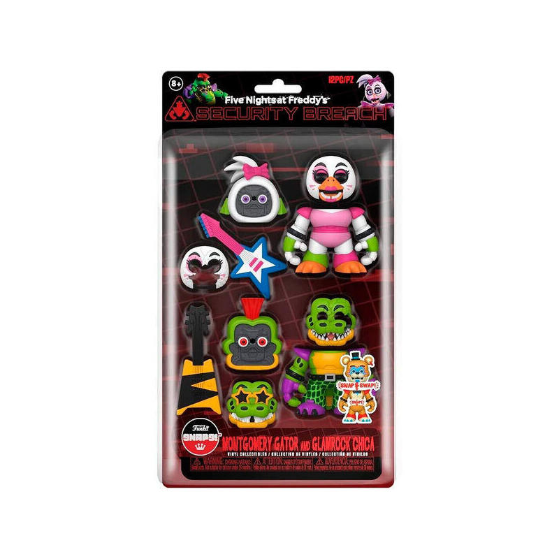 Blister 2 Figuras Snaps! Five Night At Freddys Montgomery Gator And Glamrock Chica