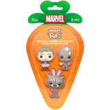 Blister 3 Figuras Carrot Pocket Pop Marvel Guardianes De La Galaxia