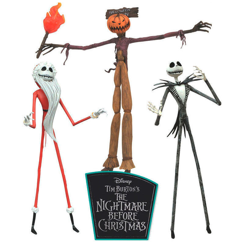 Blister 3 Figuras Pesadilla Antes De Navidad Disney 18cm