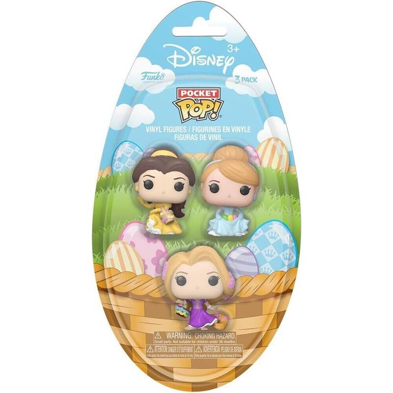 Blister 3 Figuras Pocket Pop Disney Princesas Pascua