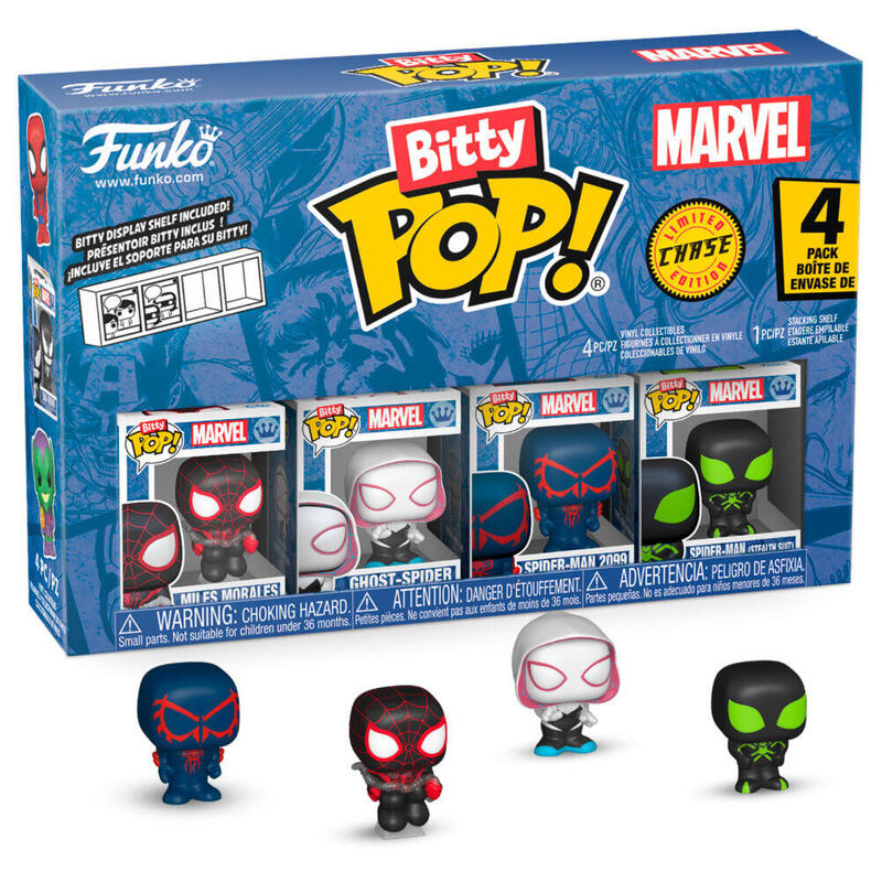Blister 4 Figuras Bitty Pop Marvel Spider-Man Miles Morales