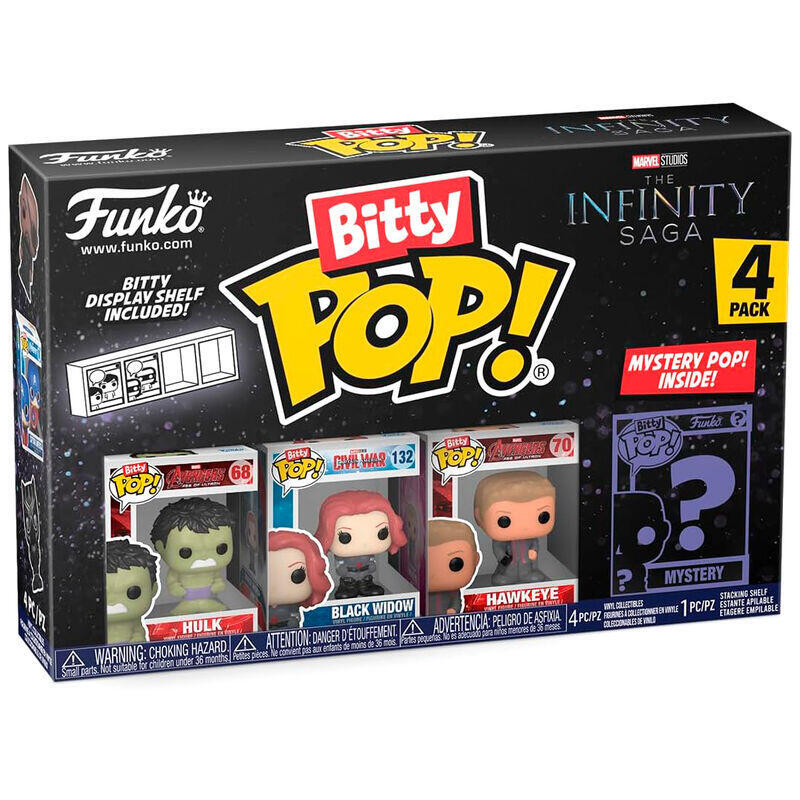 Blister 4 Figuras Bitty Pop Marvel The Infinity Saga Hulk