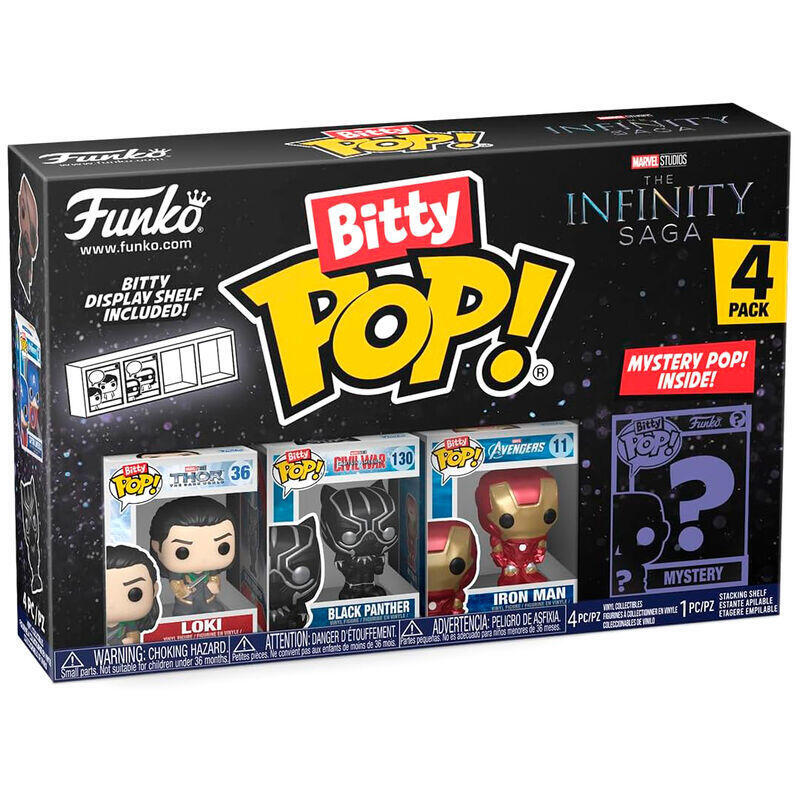 Blister 4 Figuras Bitty Pop Marvel The Infinity Saga Loki